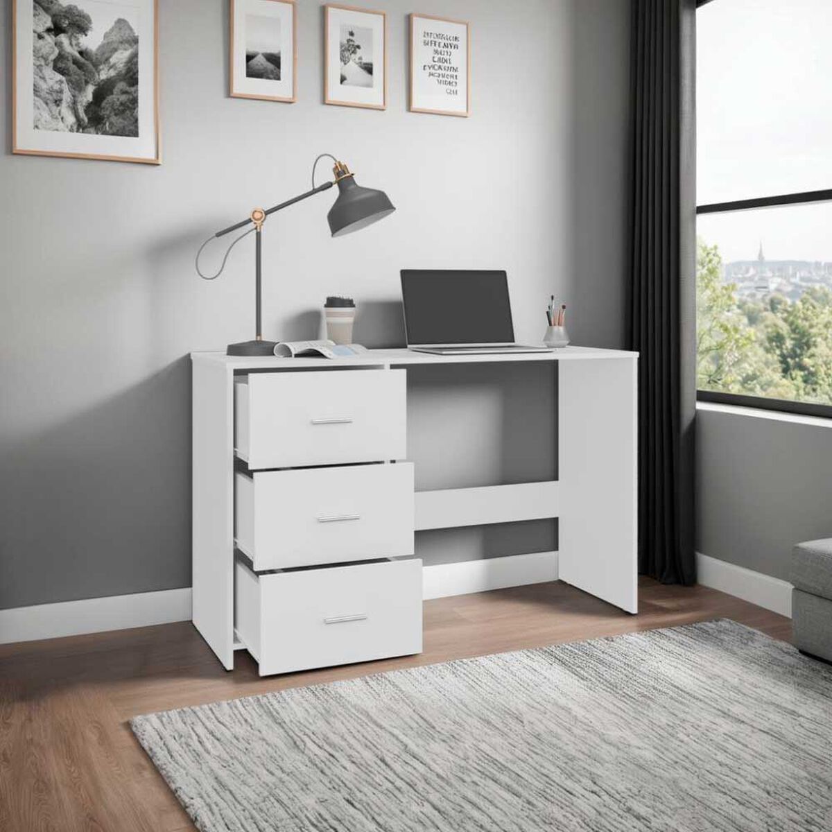 Escritorio TuHome Eco 3 Cajones Blanco