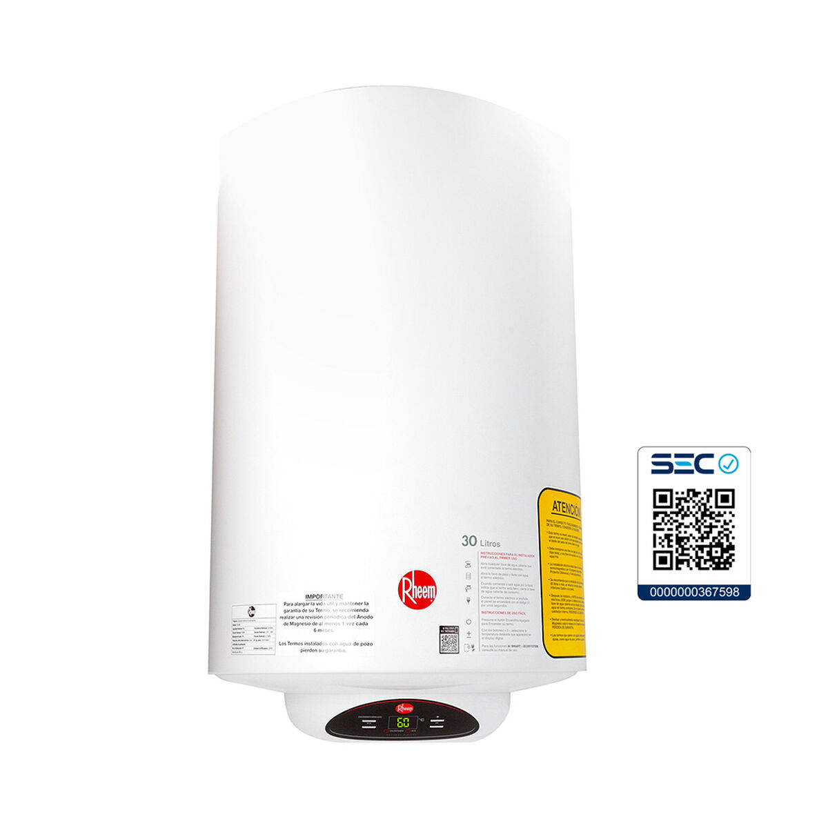Termo Eléctrico Digital Rheem 30 lts.