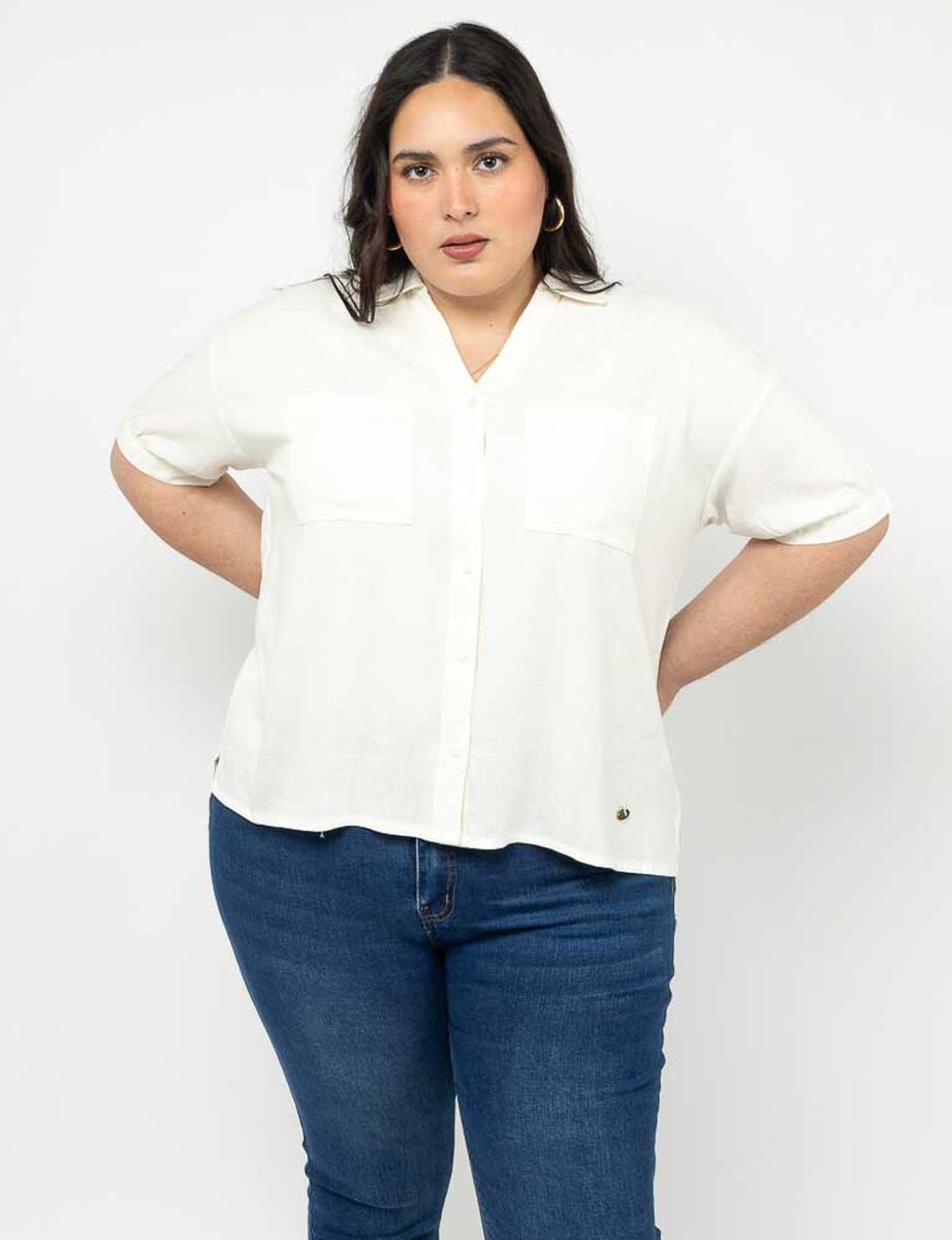Blusa Botones Manga Corta Mujer Extralindas