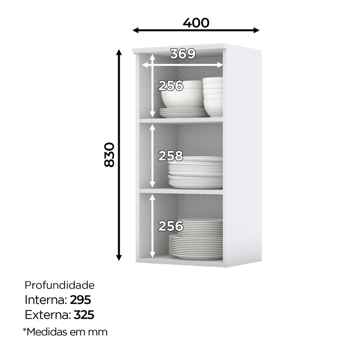 Mueble de Cocina Aereo  Home Mobili Americana 1 Puerta Blanco