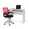 Combo Oficina Escritorio Blanco + Silla New York Negra y Roja Arthome