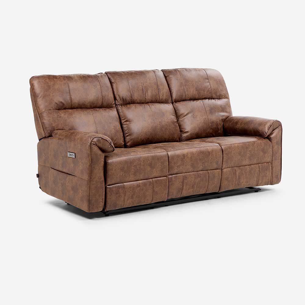 Sofá Reclinable Rosen Tolosa 3 Cuerpos Camel