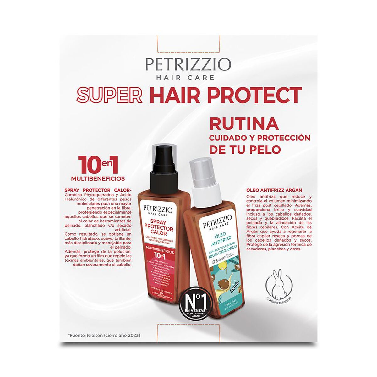 Set Spray Protector de Calor + Óleo Antifrizz Argán Petrizzio