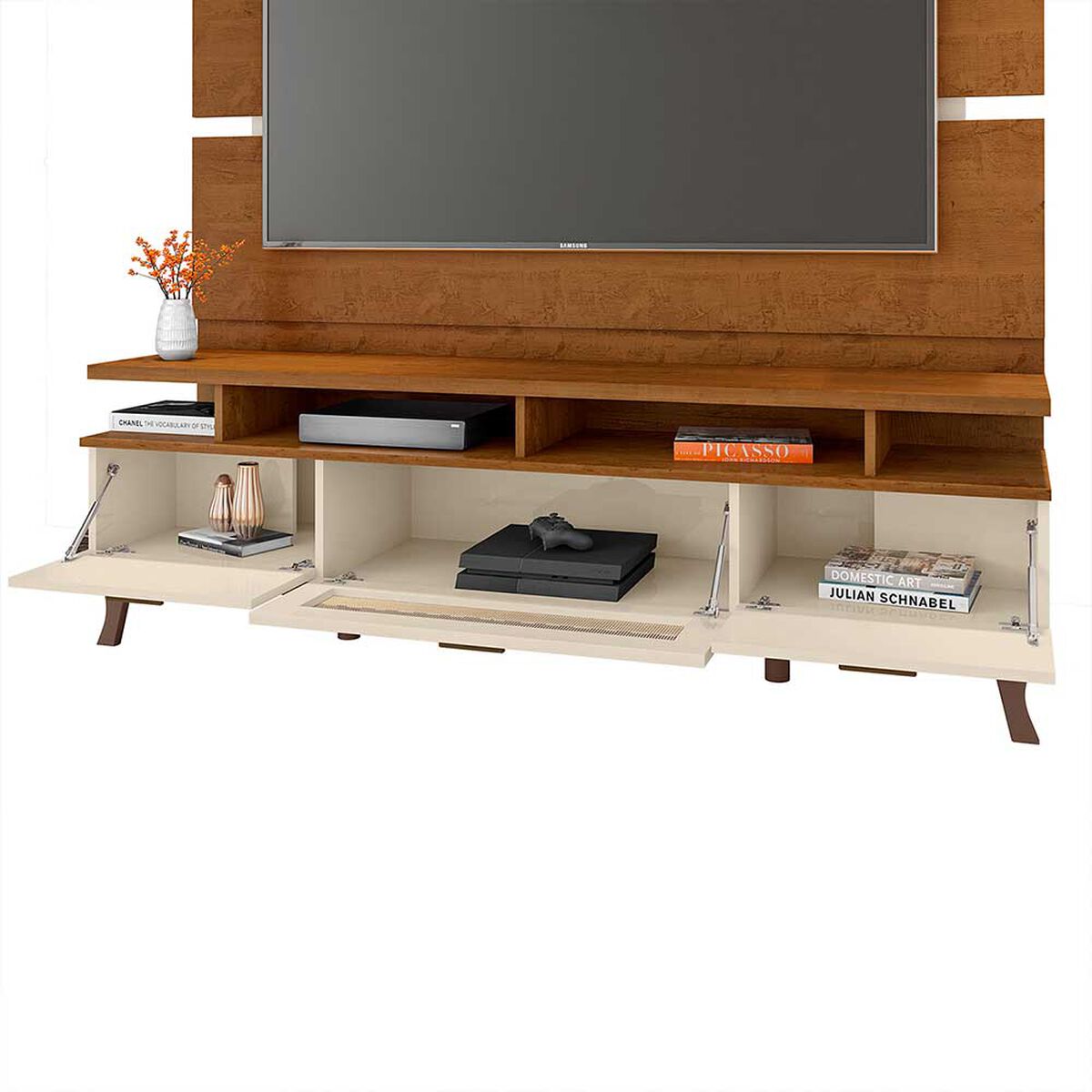 Rack TV Vekkahome Arcade Hasta 70" Beige