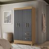 Clóset Vekkahome Mobi 4 Puertas 2 Cajones Gris