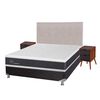 Box Spring CIC 2 Plazas New Ortopedic + Respaldo + 2 Veladores Tigris