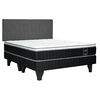 Cama Europea Celta Base Dividida 2 Plazas Black Soul + Respaldo Gijón Acolchado