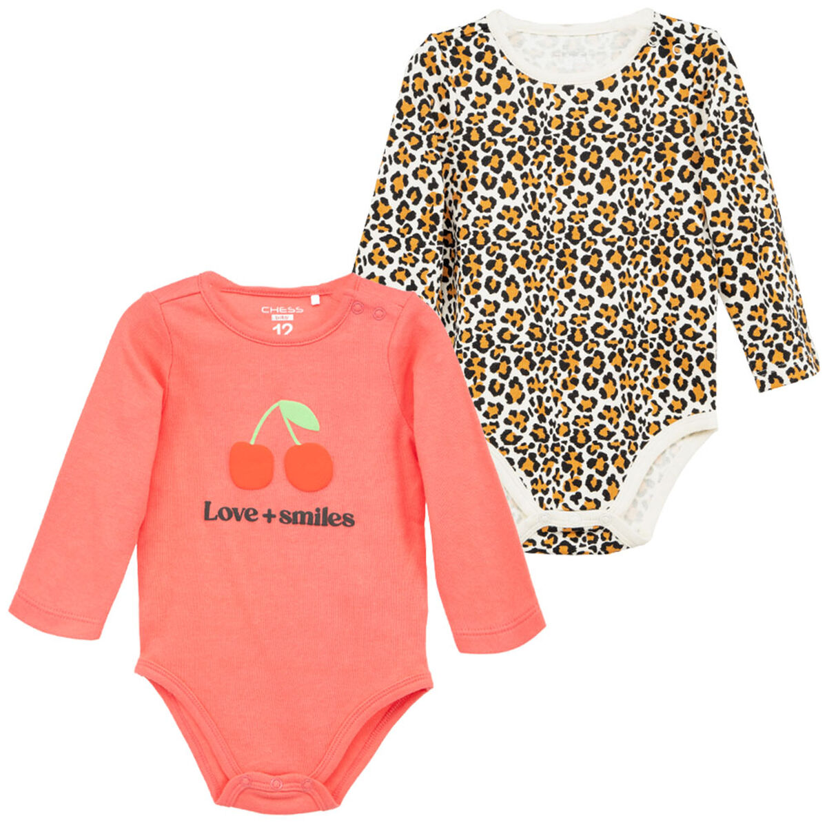 Pack 2 Body Manga Larga Chess Baby