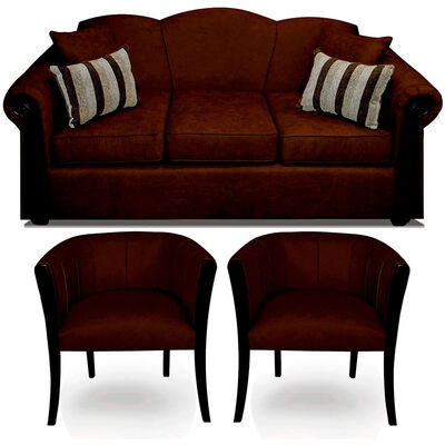 Imagen 1 del producto Juego de Living Elegant Michigan + Sitiales Tela 5 Cuerpos Café