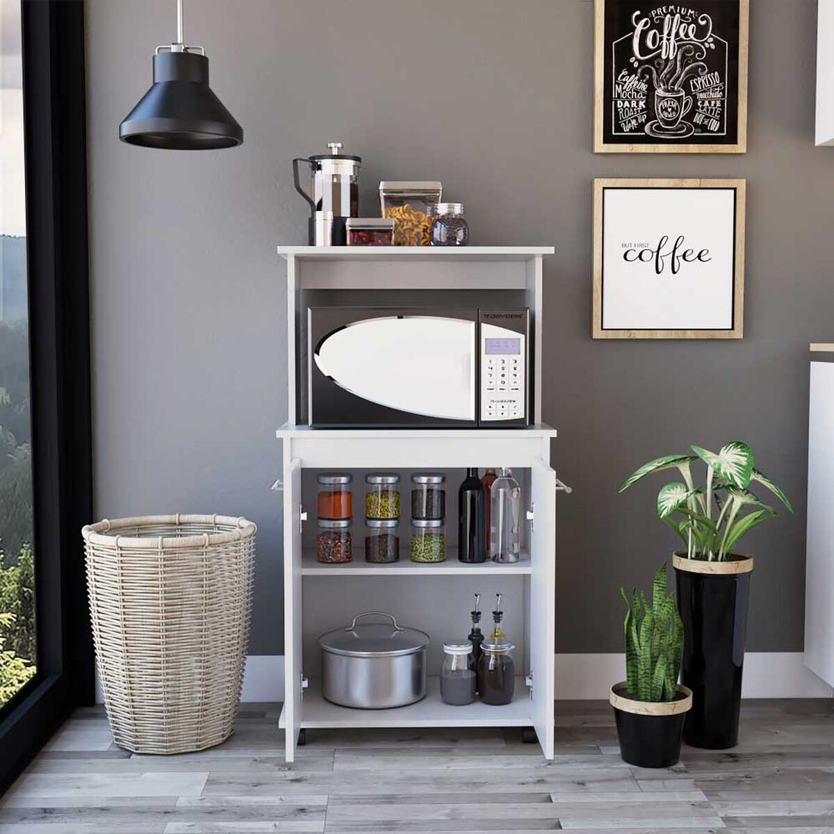 Mueble para Microondas TuHome Manchester Blanco 2 Puertas