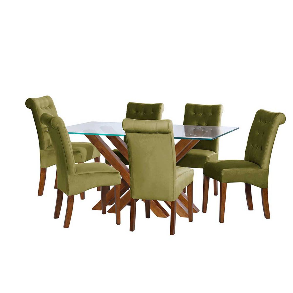 Juego de Comedor Latam Home Merida 6 Sillas Pistacho