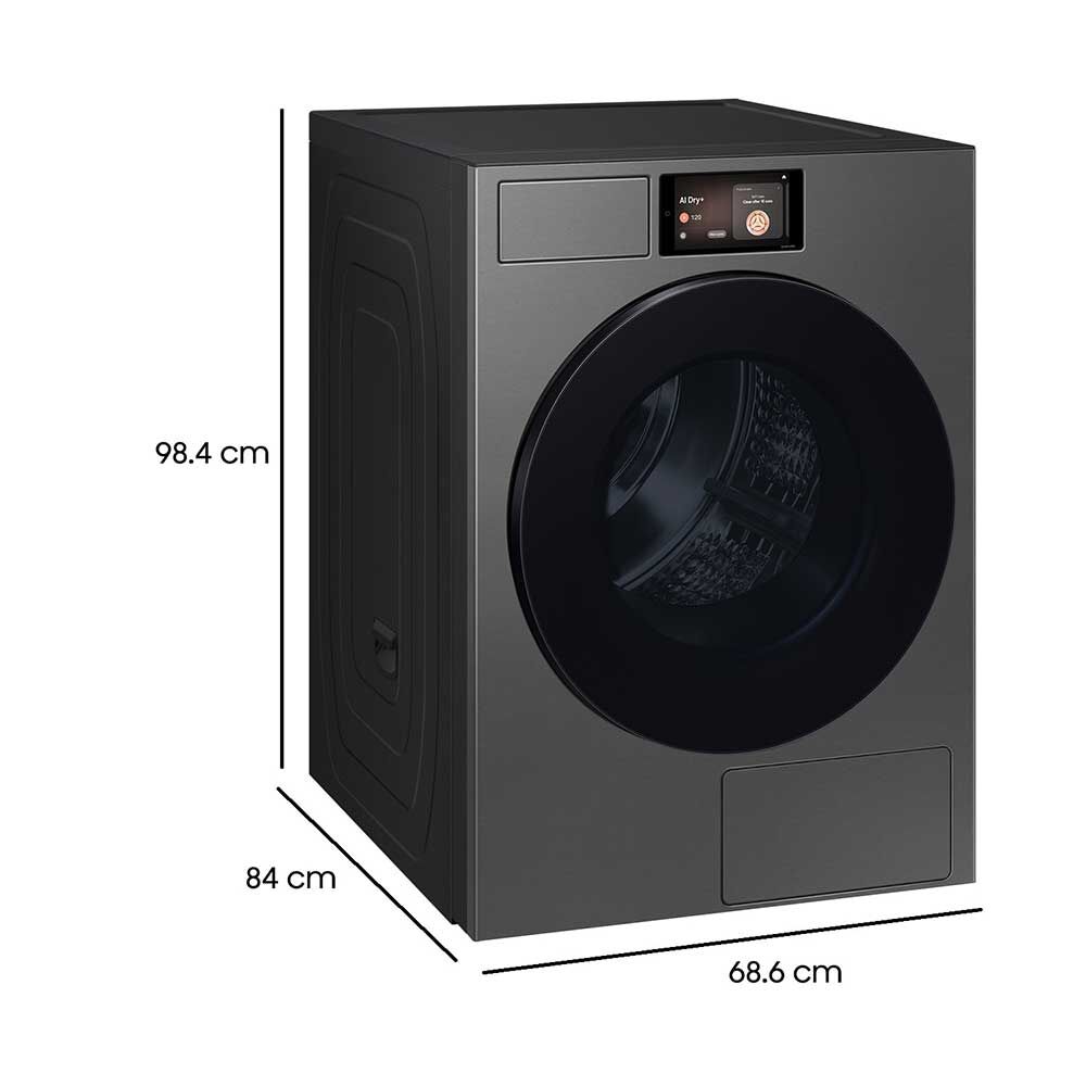 Samsung Secadora DV90F17CDSZS 17 kg. Bomba de Calor Frontal Acero oscuro, foto 2