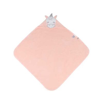 Toalla Capucha Unicornio Rosado Infanti
