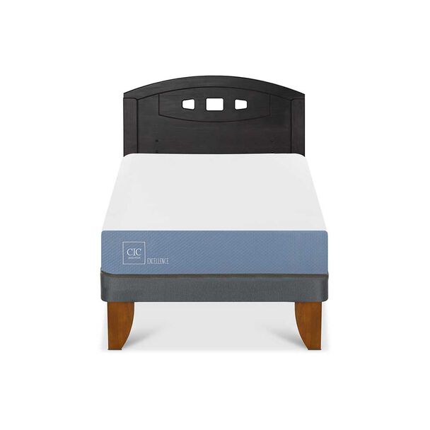 Cama Europea CIC 1,5 Plazas Excellence + Respaldo Gales Negro