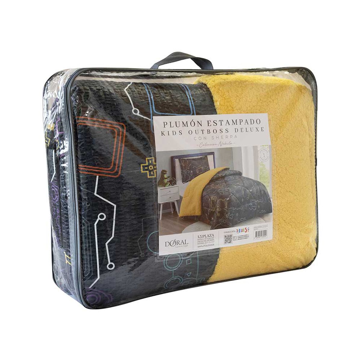 Plum&oacute;n Infantil Doral 1.5 Plazas Senses Estampado Gamer