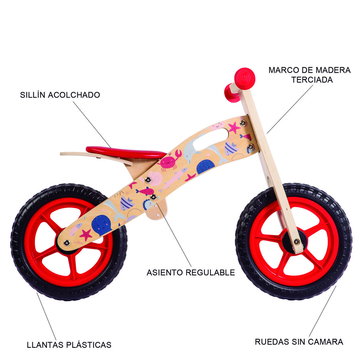Bicicleta de Entrenamiento Roja Bebesit