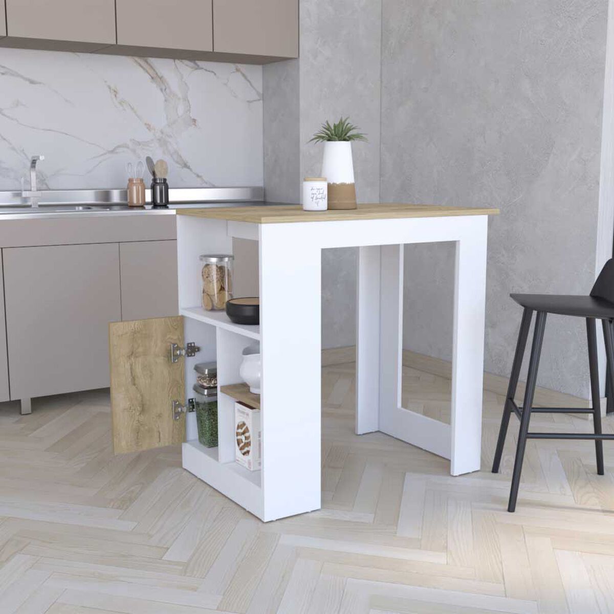 Isla de Cocina TuHome Stirling 1 Puerta Blanco