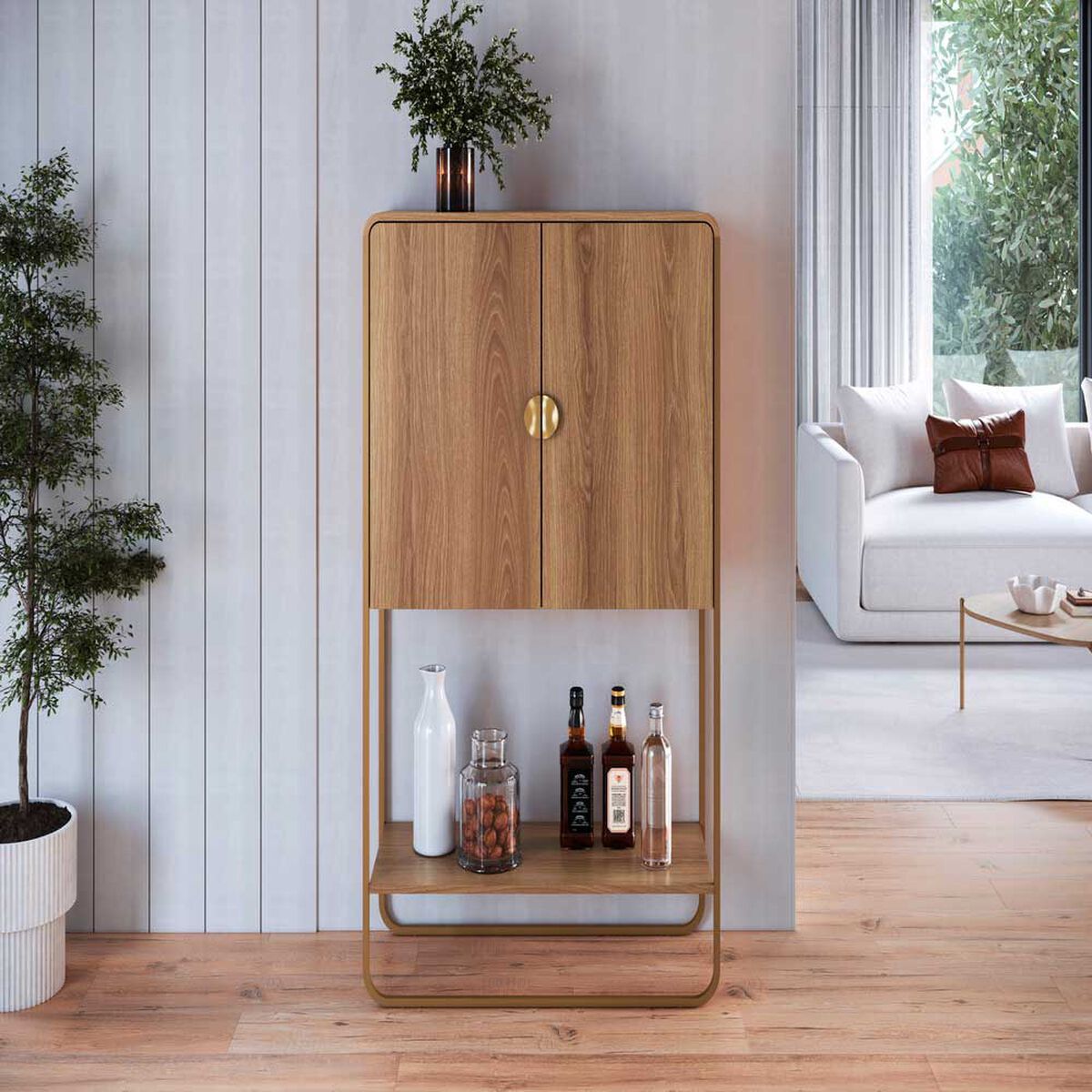 Set Buffet + Bar + Arrimo + Rack Decocasa Luna Natural