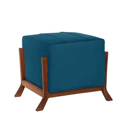 Pouf Latam Home Marsella Tela Velvet Azul Petróleo