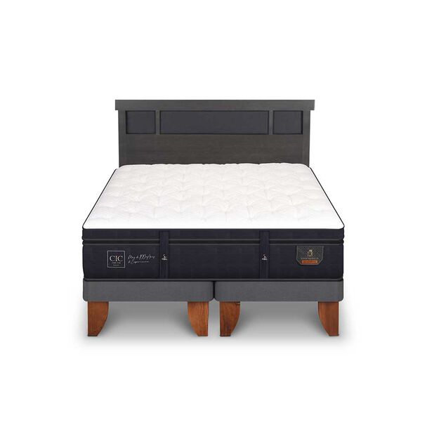 Cama Europea CIC Base Dividida 2 Plazas Súper Premium + Respaldo Dublin