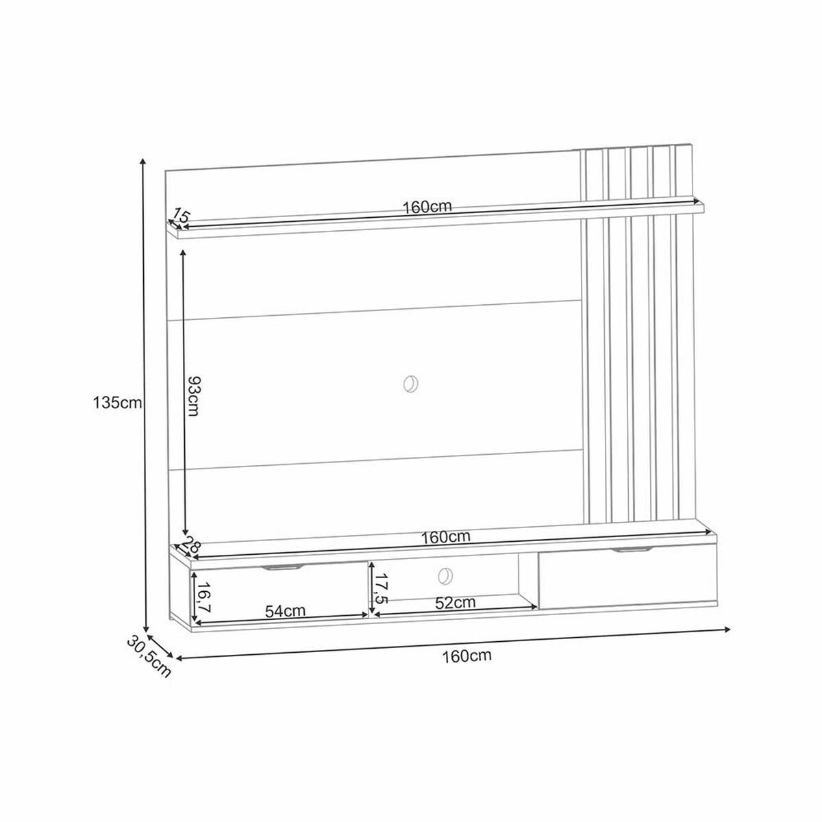 Panel TV Jdo & Design Lest Hasta 55" Miel Beige