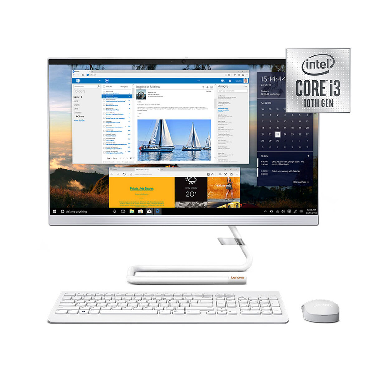 All In One Lenovo A340-24IWL Core i3 4GB 1TB 23,8” Blanco
