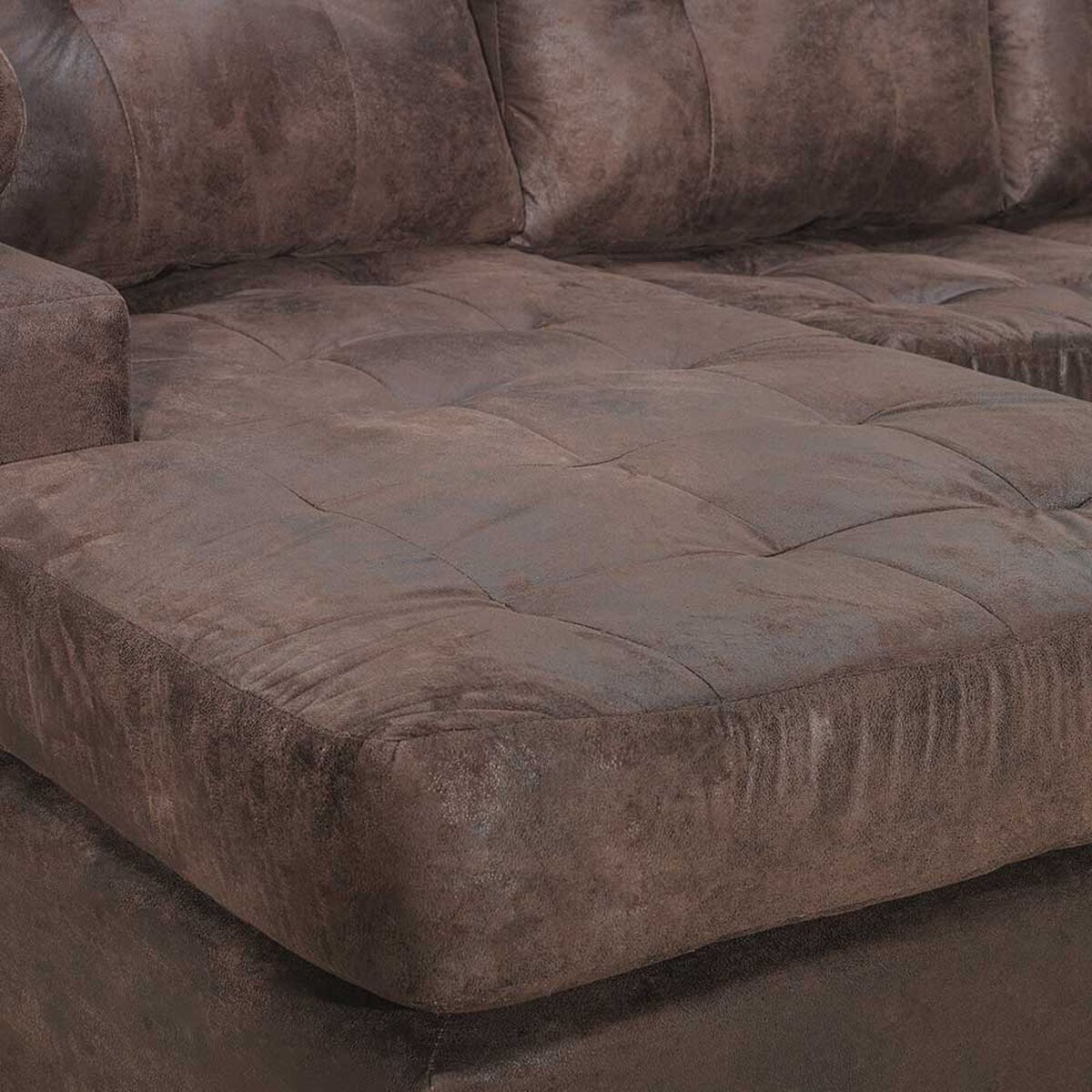 Sofá Seccional Innovamuebles Le Mans Doble Chaise XL 5 Cuerpos Café Envejecido