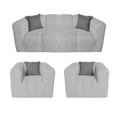 Juego de Living A&M Home Leonol 3,1,1 Cuerpos Gris