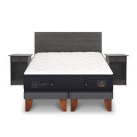 Cama Europea CIC Base Dividida King Súper Premium + Respaldo + 2 Veladores Villarrica