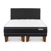 Cama Europea Belsogno Base Dividida 2 Plazas Premium + Respaldo Black