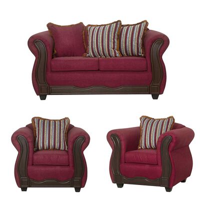 Imagen 1 del producto Juego de Living Black Factory Sofia 4 Cuerpos Burdeo