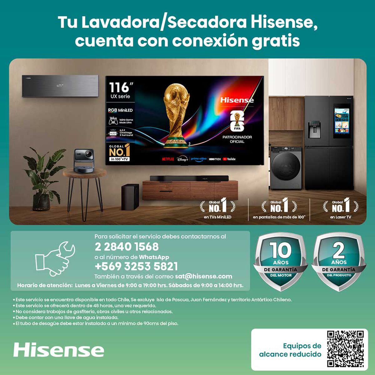 Lavadora Secadora Carga Frontal Hisense WD1i1041BT 10/6 Kg Titanium