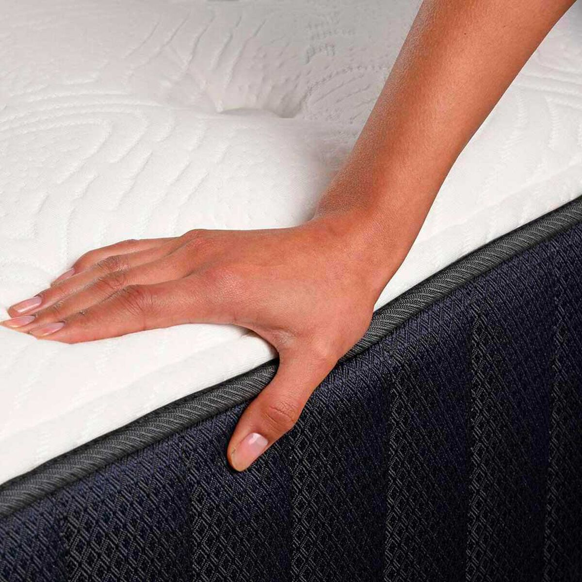 Cama Europea CIC 1,5 Plazas Premium + Respaldo Villarrica Mostaza