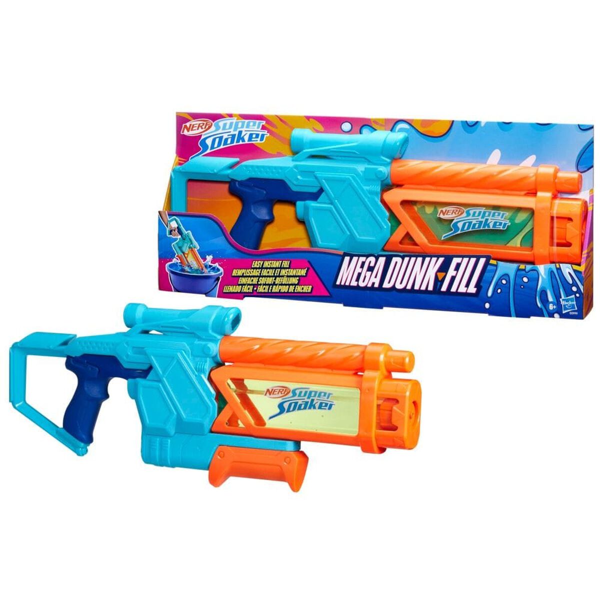 Lanzador de Agua Nerf Super Soaker Mega Dunk-Fill