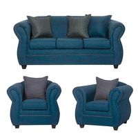 Juego de Living Black Factory Emili Sofá 3 Cuerpos + Dos Sillones 1 Cuerpo Esmeralda