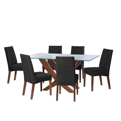Juego de Comedor Latam Home Alicante 6 Sillas Negro