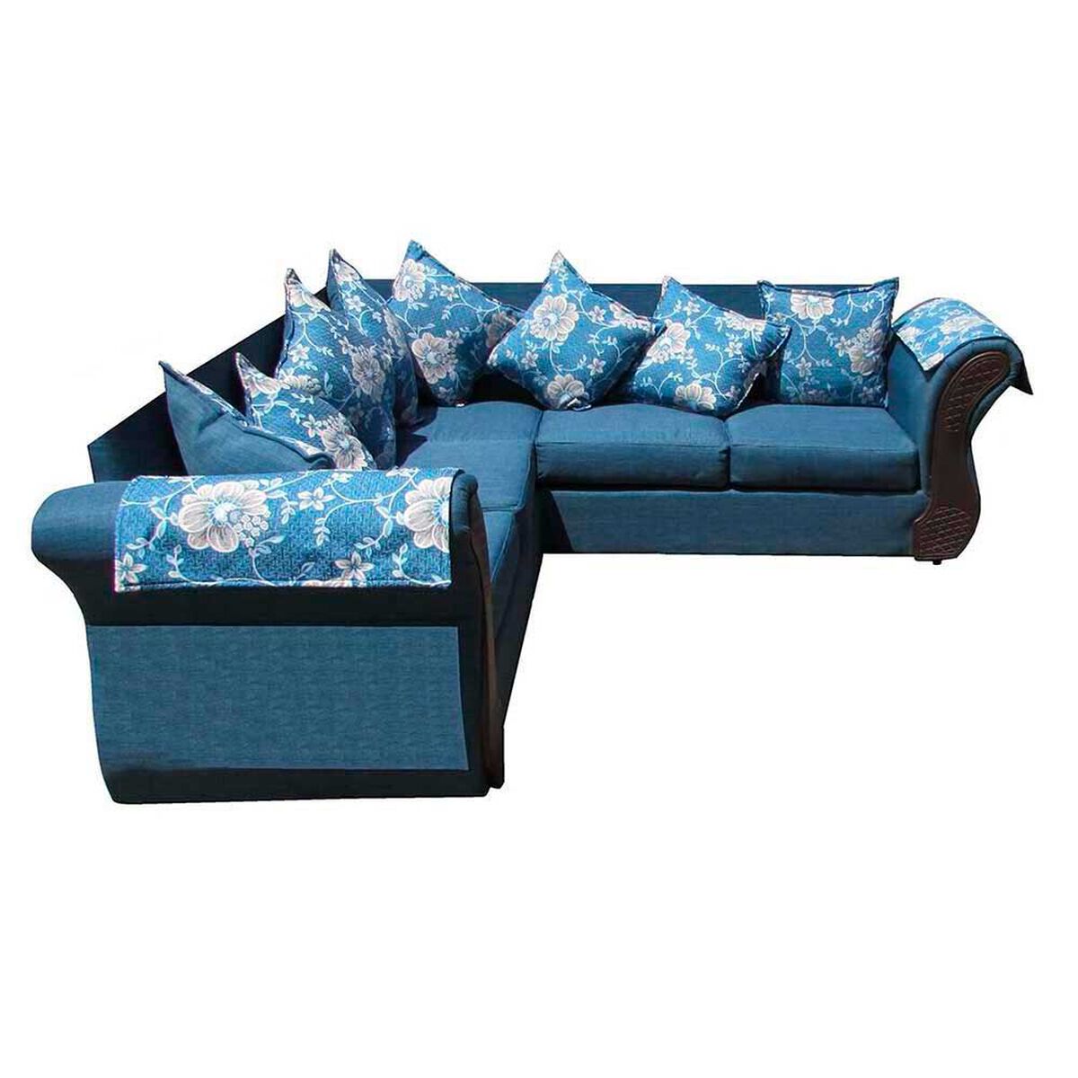 Sof&aacute; Seccional Almore Irlanda 5 Cuerpos Azul