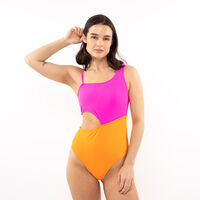 Traje de Baño Estampado Mujer Icono Fucsia