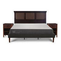 Cama Europea CIC King Smart + Respaldo New Torino Chocolate + 2 Veladores