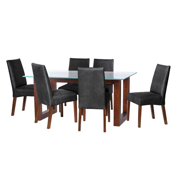 Juego de Comedor Latam Home Pamplona Salamanca 6 Sillas Velvet Verde