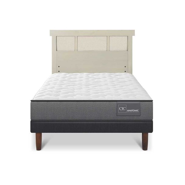 Cama Europea CIC 1,5 Plazas Anatomic + Respaldo Dublin Alpino