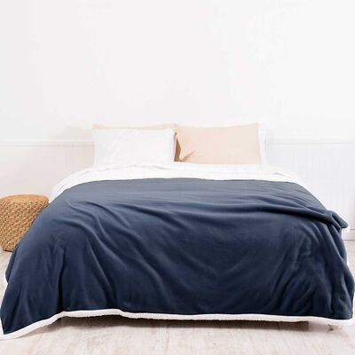 Frazada de Poliéster Mashini King Liso Azul