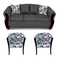 Juego de Living Elegant Detail Bartolucci Sofá 3 Cuerpos + Dos Sillones 1 Cuerpo Rojo