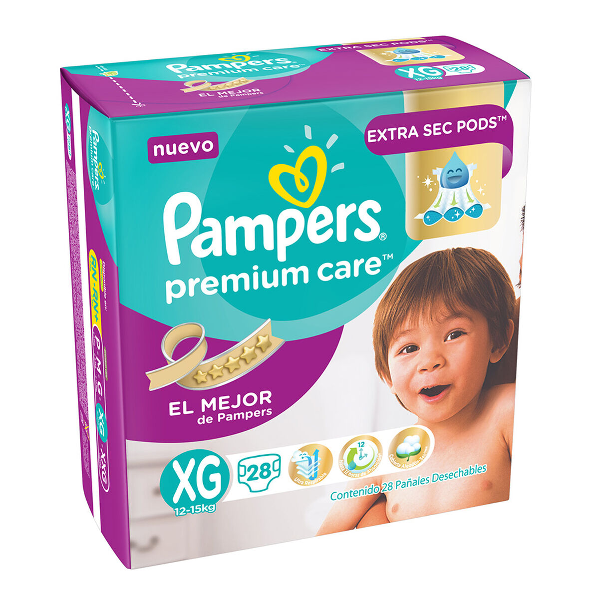 Pañales Pampers Premium Care XG 34 Unidades