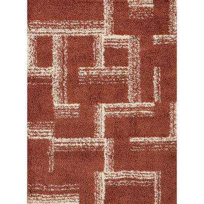IDETEX Bajada de Cama Idetex Shaggy Maze 170 x 230 cm Terracota