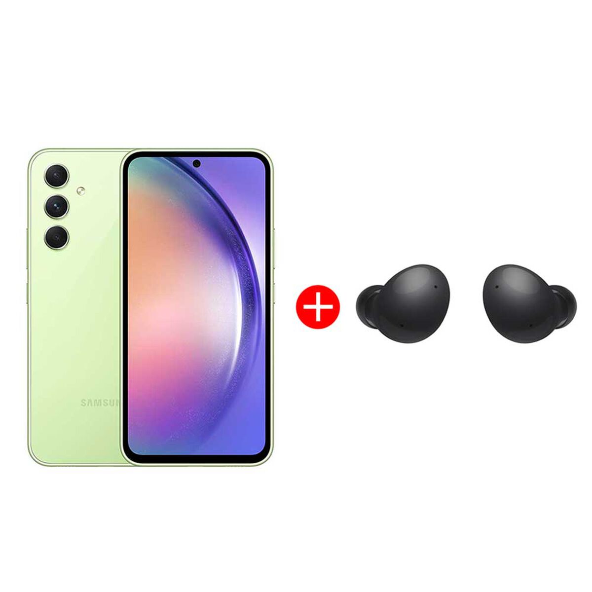 Combo Celular Samsung Galaxy A54 5G 256GB 6,4" Awesome Lime Liberado + Audífonos Bluetooth Galaxy Buds2 Graphite