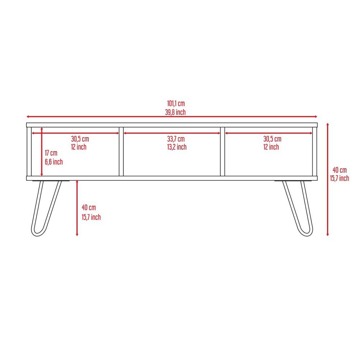 Mesa de Centro TuHome Vassel Wengue Nogal Europeo