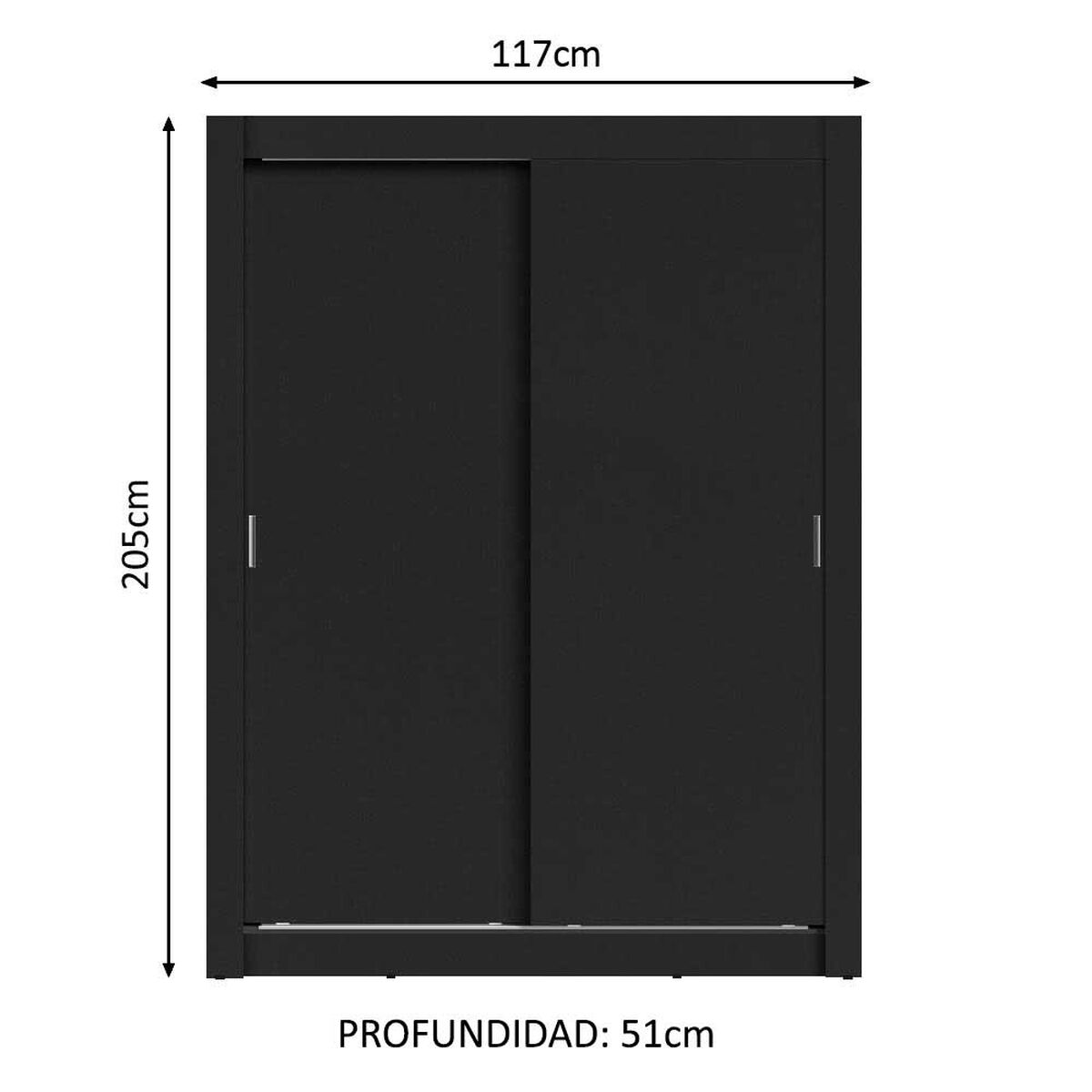 Closet Vekkahome Denver 2 Puertas Negro