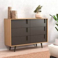 Cómoda Onessta Tulipa 6 Cajones Nogal Grafito