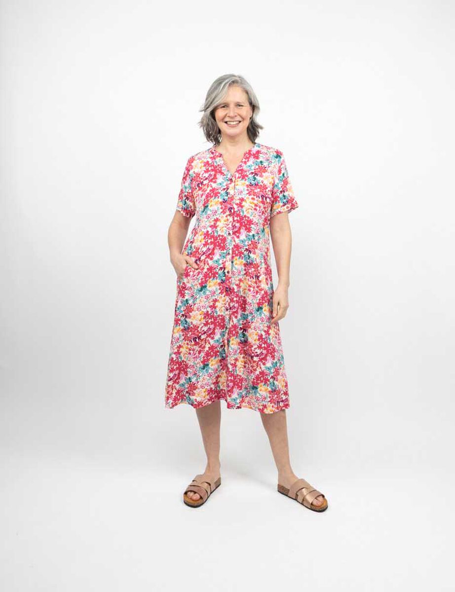 Vestido Midi Manga Corta Mujer Portman Club